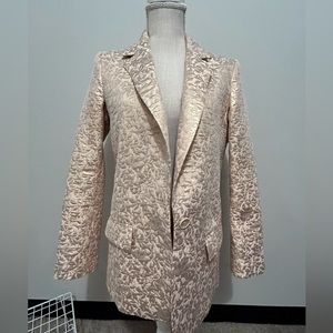 ZARA JACQUARD Metallic Rose Gold Blazer